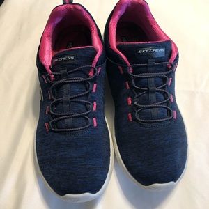 Skechers Sport Burst Equinox Women Sz 8 Navy/pink